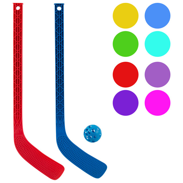 набор хоккейный 2 клюшки 2 мяча пластик цвет в асс-те